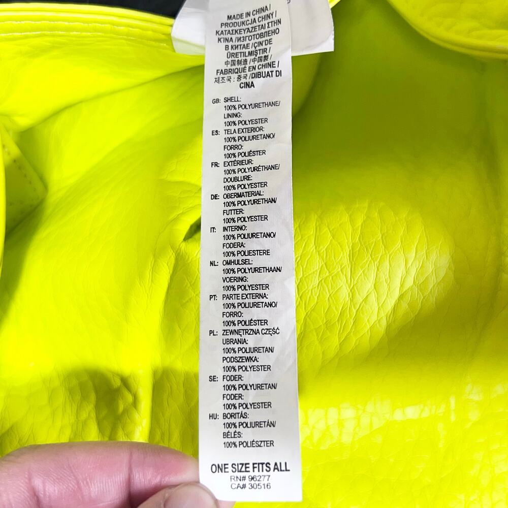 Vans Shoulder Tote Bag Purse Yellow Neon Post Up Zippers Snap Button New - Picture 8 of 12